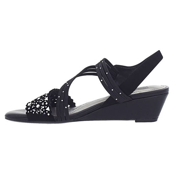 Impo Gatrina Women's Memory Foam Stretch Wedge Sandals, Black Size 8.5M - Picture 4 of 7